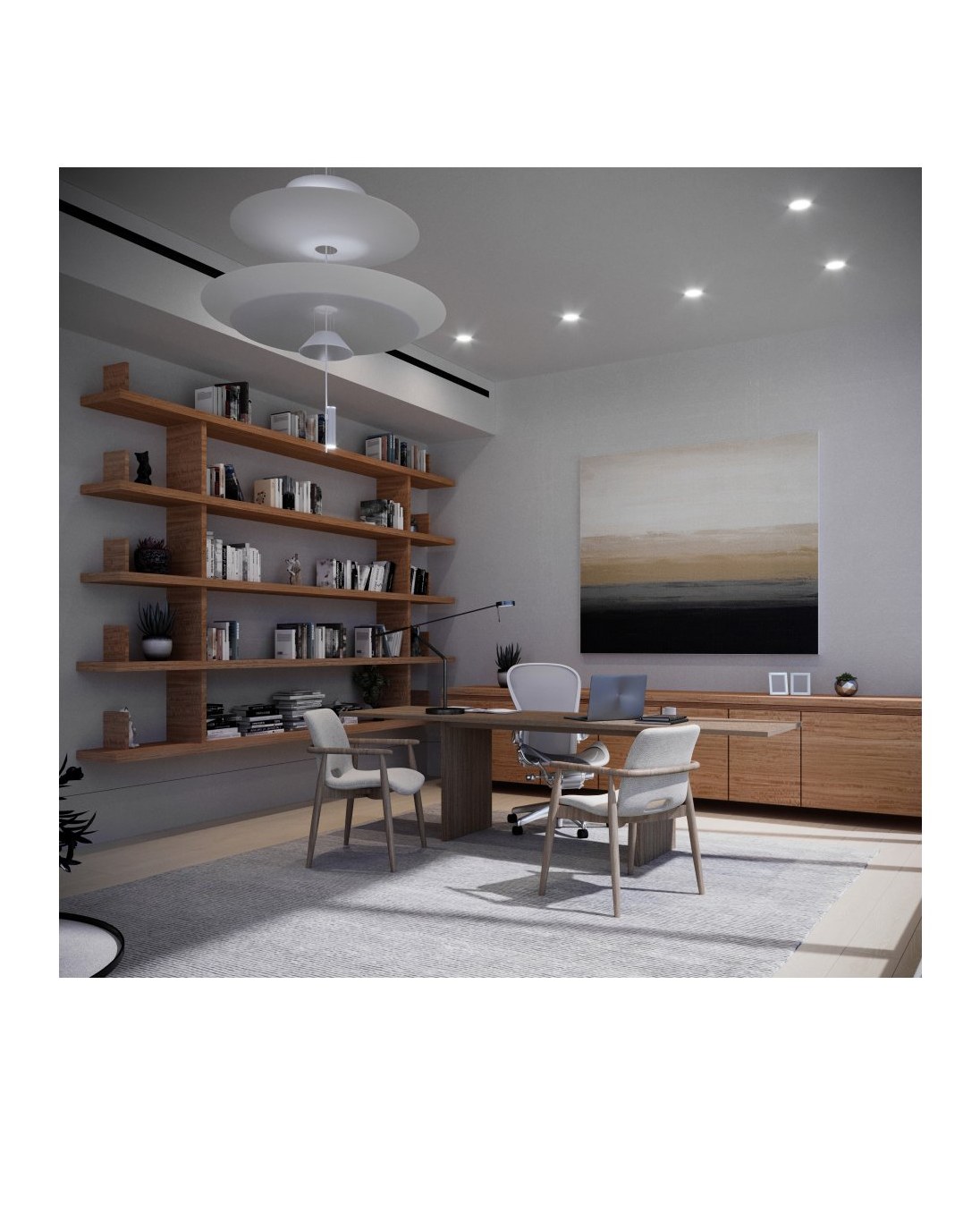 Home office with shelving