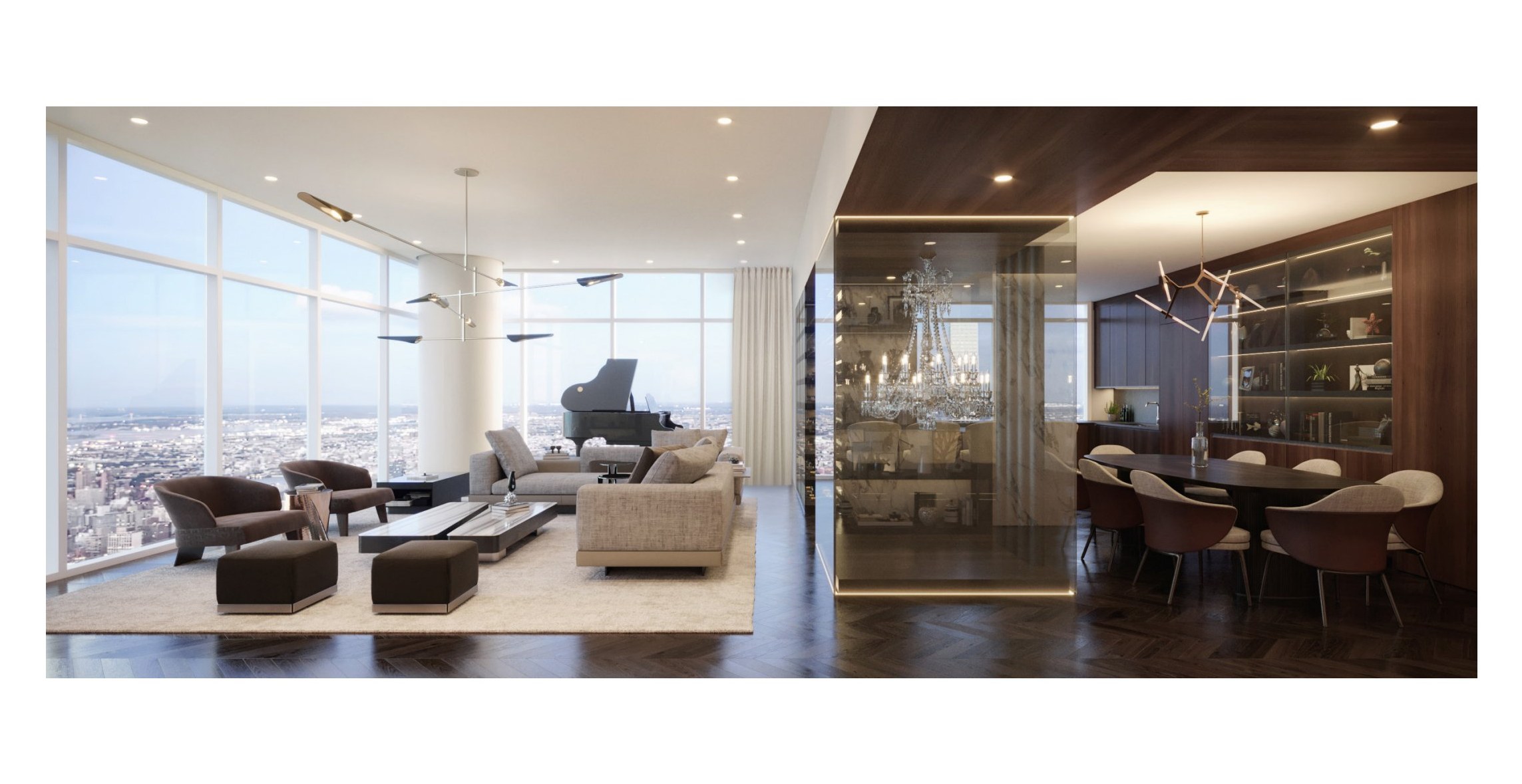 Central Park Tower Apartment — living room