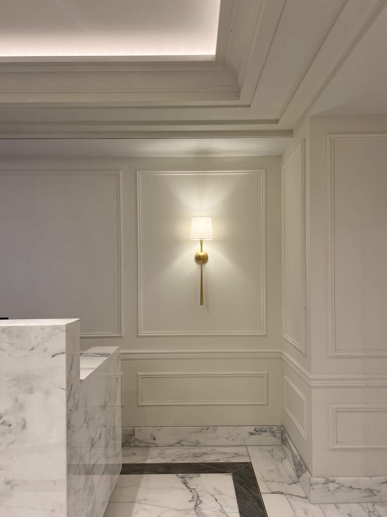 Dining room with chandelier
