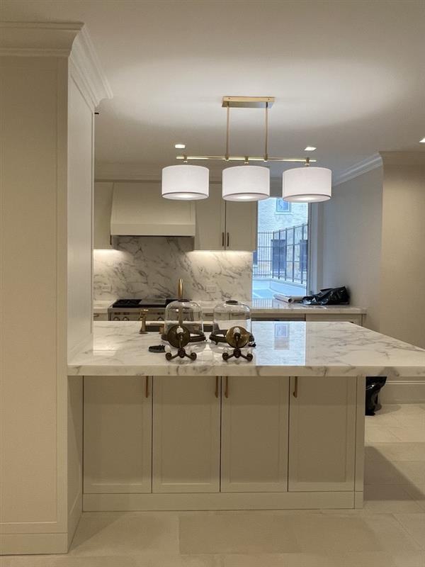Bathroom with wood vanity