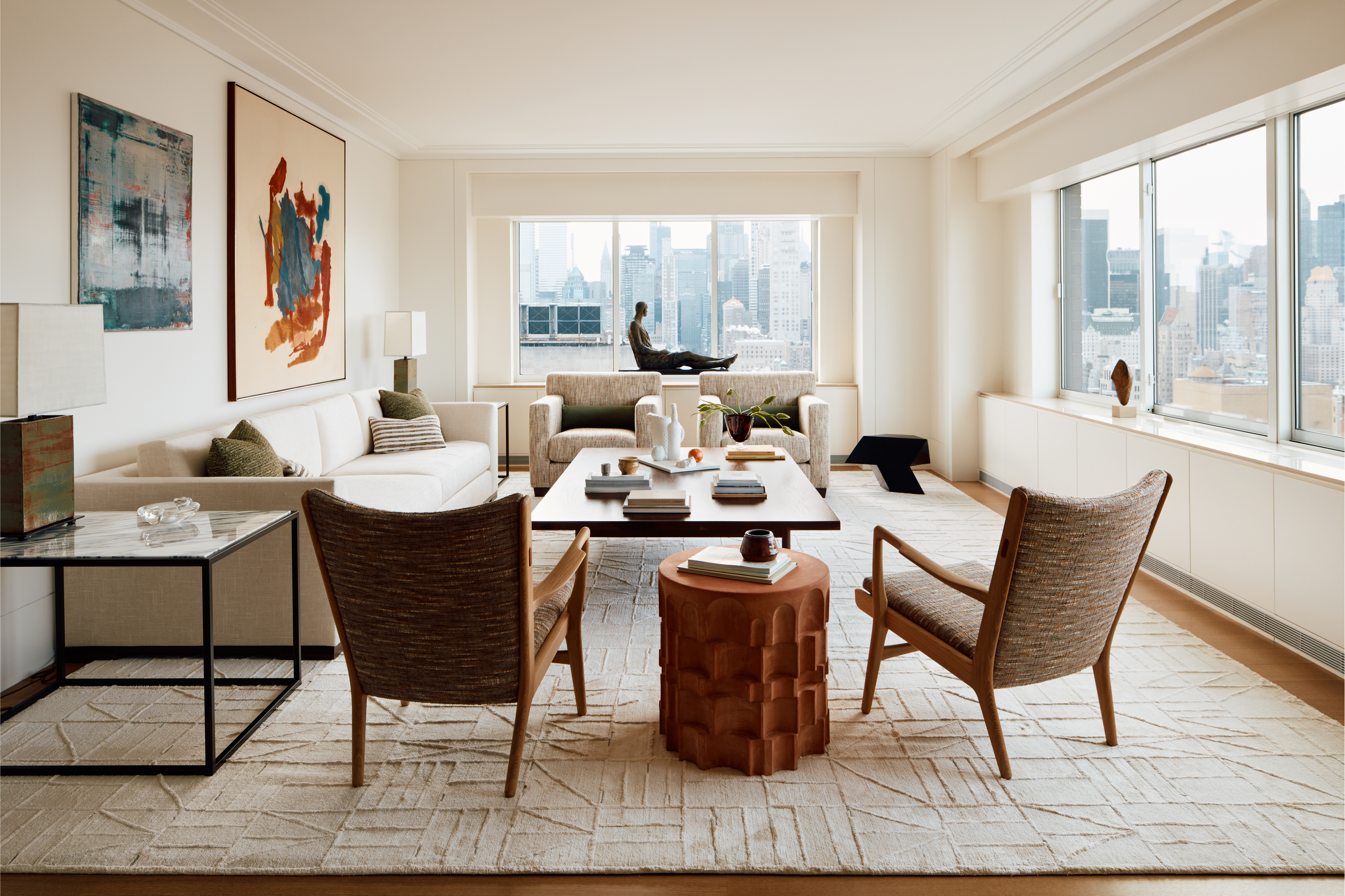 Living room with art collection